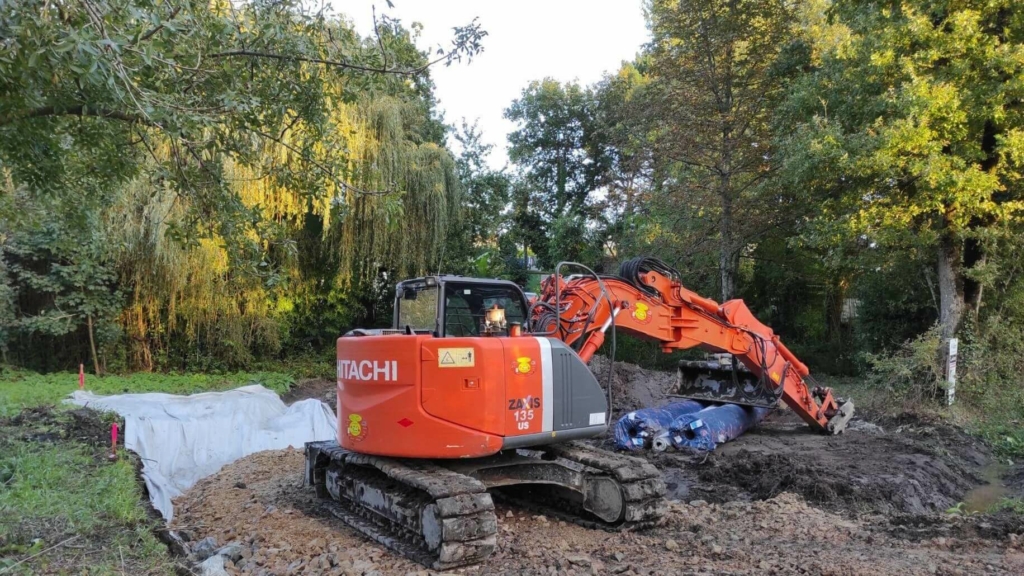 Chantier maison bois sur pilotis